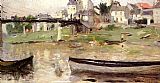 Seine Canvas Paintings - Boats on the Seine